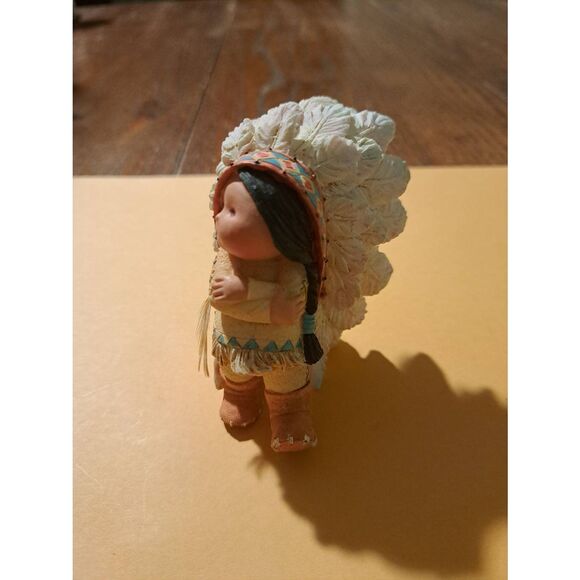 Vintage 1994 Enesco Friends of the Feather Little Chief Figurine Native American - Picture 2 of 6